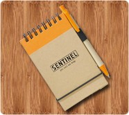 As Low as 95¢ | Custom Recycled Jotter & Pen With Orange Trim